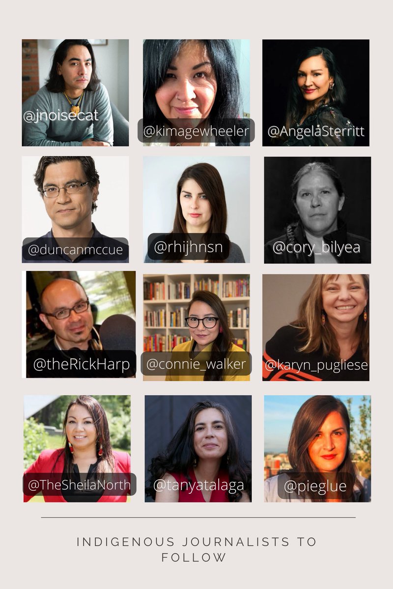 Songstress28's tweet photo. To wrap up Indigenous Peoples Day I’ve curated a list of native journalists/storytellers you should follow! It’s not an exhaustive list, there is so much talent out there. But here are 24 of some exceptional media makers I admire, along with their handles 
👌🏽🙌🏽👌🏽RETWEET &amp; FOLLOW https://t.co/Q8EuioHLUu
