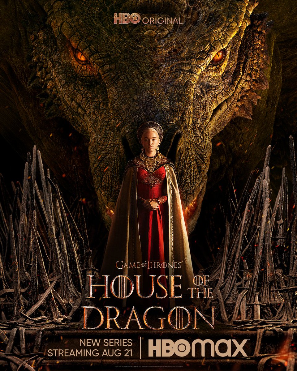 RT @HouseofDragon: Fire will reign.
August 21 on @HBOMax. #HouseoftheDragon https://t.co/A8d4xtw8YT