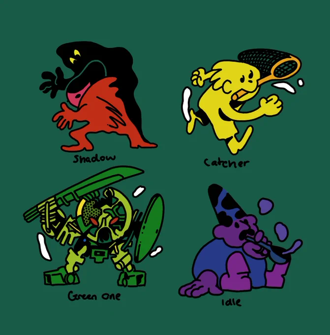 A set of characters from a tiny project in the works. 