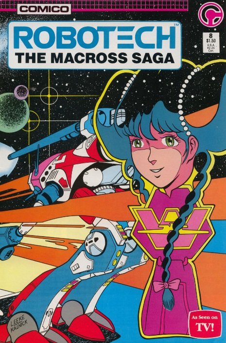 MACROSS SAGA #8
'Sweet Sixteen'
Story by Jack Herman
Art by Reggie Byers & Sam Keith
Cover by Mike Leeke & Chris Kalnick 
Comico Comics, December 1985
#Robotech #RobotechComics #ReggieByers #SamKeith