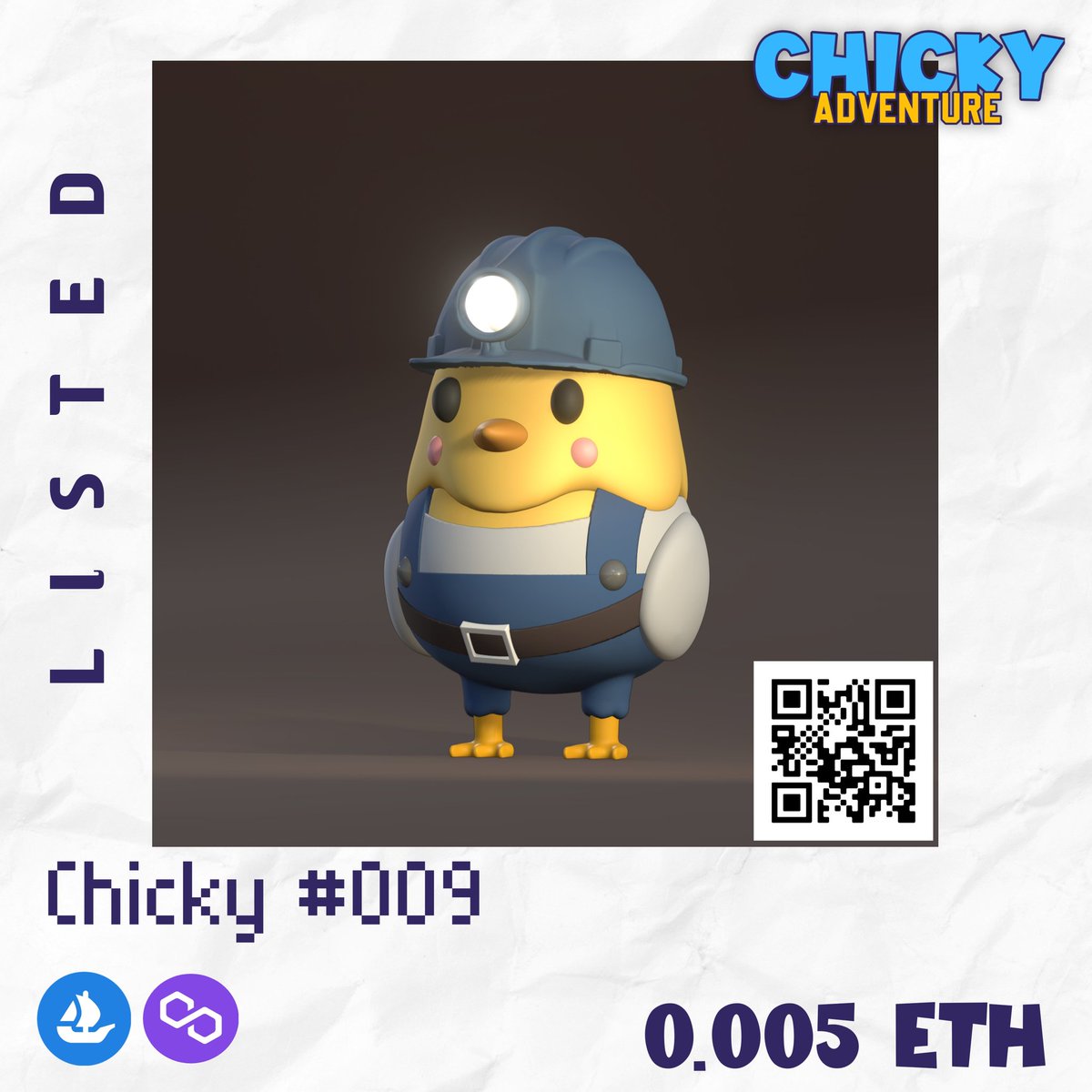 chickyadventure's tweet photo. New Drop!!
Chicky #009
Available on @opensea 
Price 0.005 ETH
Polygon blockchain
No gas fee
Grab Now!
Link In Bio

#opensea #nft #nftindonesia #nftmarketplace #nftcollectibles #nftartwork #nftartist #cryptocurrency #3dnft #polygonblockchain #chickyadventures https://t.co/Co8MlvStXk