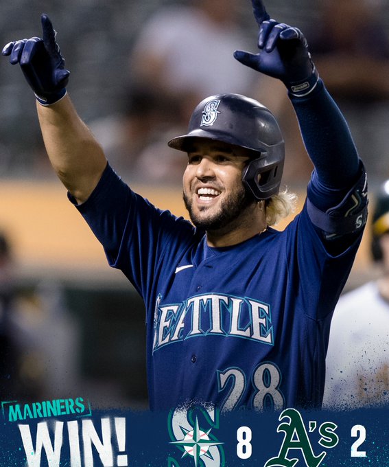 Mariners win! Final: Mariners 8, A's 2