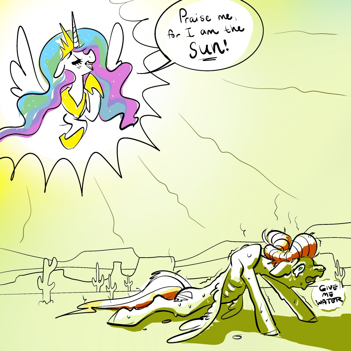 🌵 ☀️ 🥵 
Please for the love of Celestia we do not need more sun!!! 
Make it STOP!!!
*sizzle*
#SummerSolstice2022 #sun #mlpfim #void #isBakingAlive #iDontEvenLiveOnTheEquator #ItsNotDryHeat
 #whyIsThisHappenigToMe #celestia