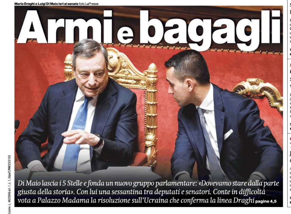 Come fanno i titoli loro nessuno mai.
Il Manifesto, prima pagina 
#rassegnastampa