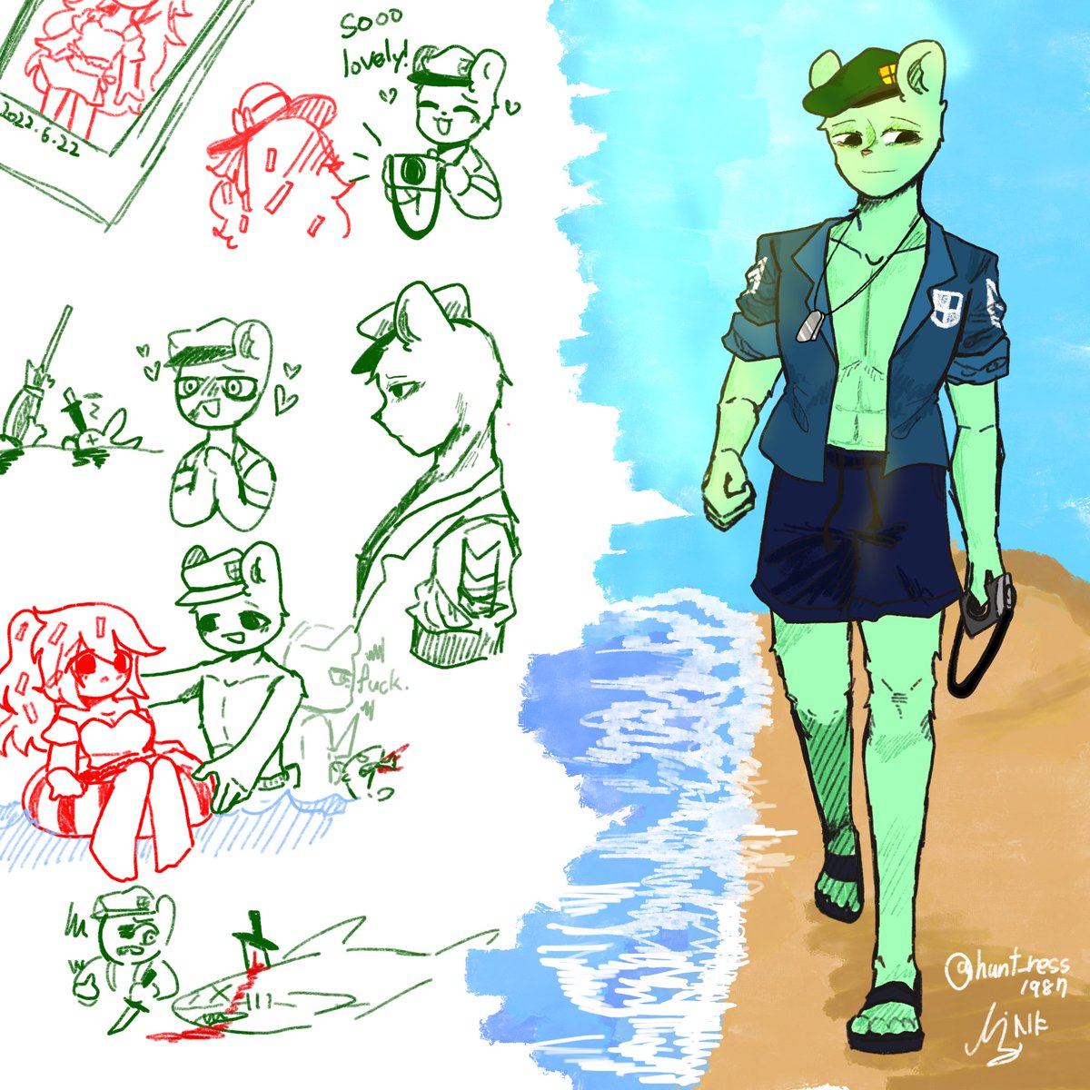 이번엔 플리피!! 두둥 완성! #happytreefriends #htf #flippy #flippyxflaky #Beach #해트프  #해피트리프렌즈