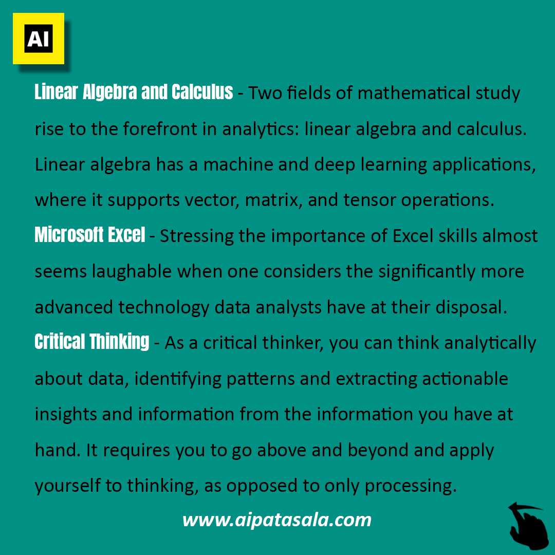 aipatasala's tweet photo. Top 10 Data Analyst Skills You Need to Get Hired 🚀 Follow @aipatasala for more existing posts ❤️
.
.
Let me know in the comments what you want to learn in Data Science?
.
.
Register your seat for a free webinar on Data Science and Python now:- https://t.co/kSy0KVgQax https://t.co/rEI1A2eo7F
