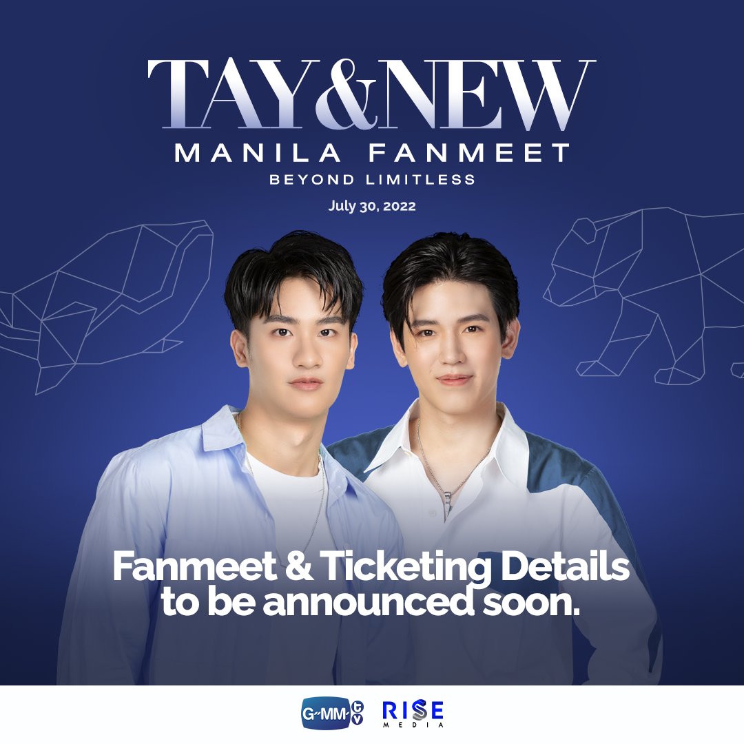 risemediaph's tweet photo. We know you’ve been waiting for this, Filo Polcas! 🐻‍❄🐋

Get your hearts ready as Thai BL stars Tay Tawan Vihokratana and New Thitipoom Techaapaikhun are coming back to Manila for a grand fanmeet event on July 30, Saturday.

#TayNewManilaFanmeet #TayNew #GMMTV https://t.co/mFayepO6L6