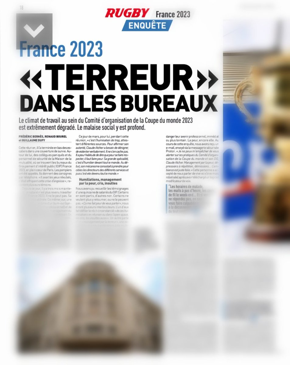 ChrisLepetit's tweet photo. Si vous voulez vous faire peur ce matin, je vous conseille de lire ce dossier de @lequipe sur le management en place au sein de #France2023... https://t.co/GLlFfpAluJ