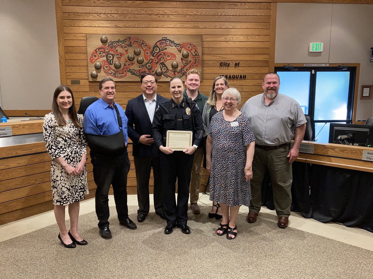 Congratulations to Paula Schwan on her appointment by <a href="/MayorMaryLou/">Mayor Mary Lou Pauly</a> and confirmation by <a href="/cityofissaquah/">City of Issaquah</a> City Council as new <a href="/IssaquahPolice/">IssaquahPolice</a> Chief.