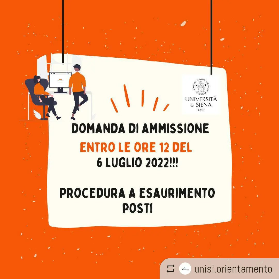 unisiena's tweet photo. 📣Ammissione ai corsi di laurea in #Agribusiness, #Ctf e #Farmacia a.a. 2022/2023: bandi aperti fino al 6/7 (h. 12).
La procedura è ad esaurimento posti tramite la Segreteria on line.
🔴Posti Agribusiness: 28
🔴Posti Ctf: 129
🔴Posti Farmacia: 95
👉https://t.co/93jm26hBbR https://t.co/e5IJddlcJu