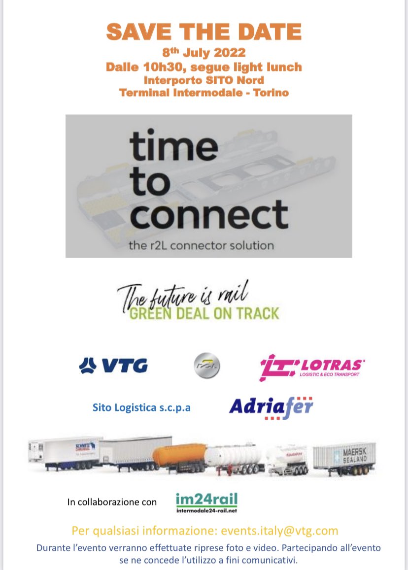 L’8 Luglio inizia la rivoluzione. I semirimorchi non gruabili, l’80% dei semirimorchi che circolano in Italia, potranno salire sui treni. Inizia il vero switch modale, quello fatto insieme all’autotrasporto e per l’autotrasporto.
#r2l <a href="/Conftrasporto/">Conftrasporto</a> <a href="/Fai_Nazionale/">FAI</a> @mims_gov