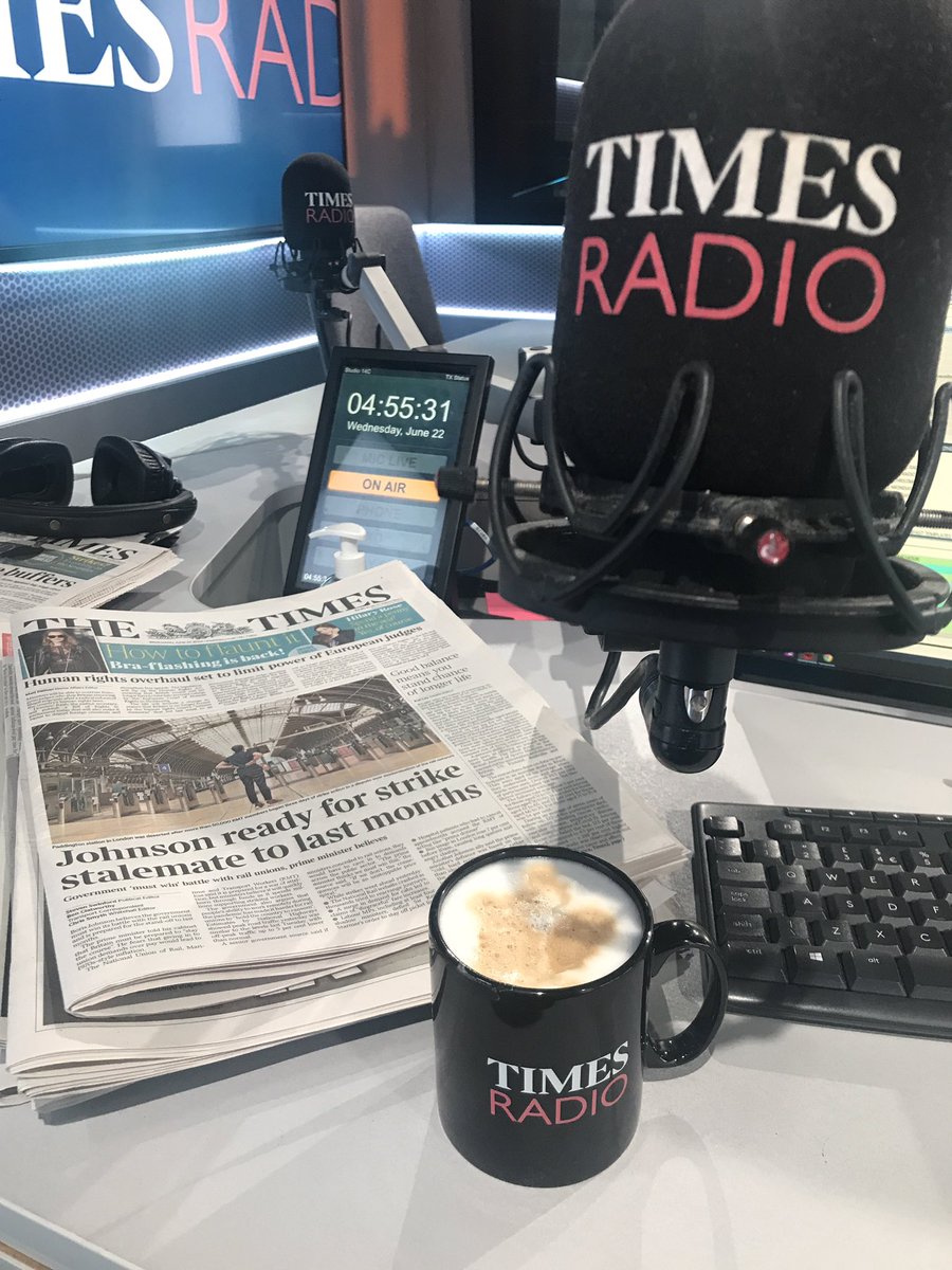 Back tomorrow from 0500 @TimesRadio early breakfast. Catch up 🎧 app.times.radio/listen today analysis on inflation with @fletcherr papers @EJWoolf business bulletin @sophielundyates & all updates post day 1 of rail strikes.