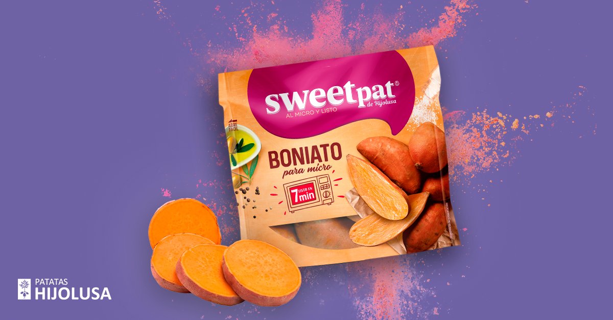 hijolusa's tweet photo. ¿Conocéis nuestros #BoniatosSweetPat? Una forma rápida de preparar boniatos en el microondas en tan solo 7 minutos, aunque esto no exceptúa que luego cocinéis platos más elaborados 🤤 👏🏼
#SweetPat #Boniatos #batata #Hijolusa #PatatasHijolusa https://t.co/k8MblfFXNq
