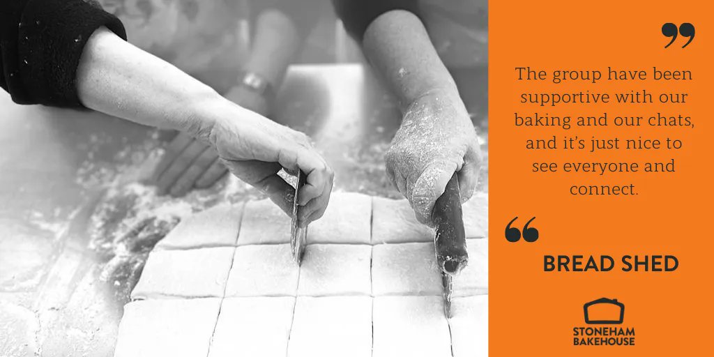 stonehambake's tweet photo. We've got one of our #BreadShed sessions this morning. It's a chance for older members of our community to connect, to chat, to bake.
If you know of someone who would benefit from this fortnightly group, do get in contact.
#nourishingthecommunity #tacklingisolation #SocEnt https://t.co/G4uptZycxa
