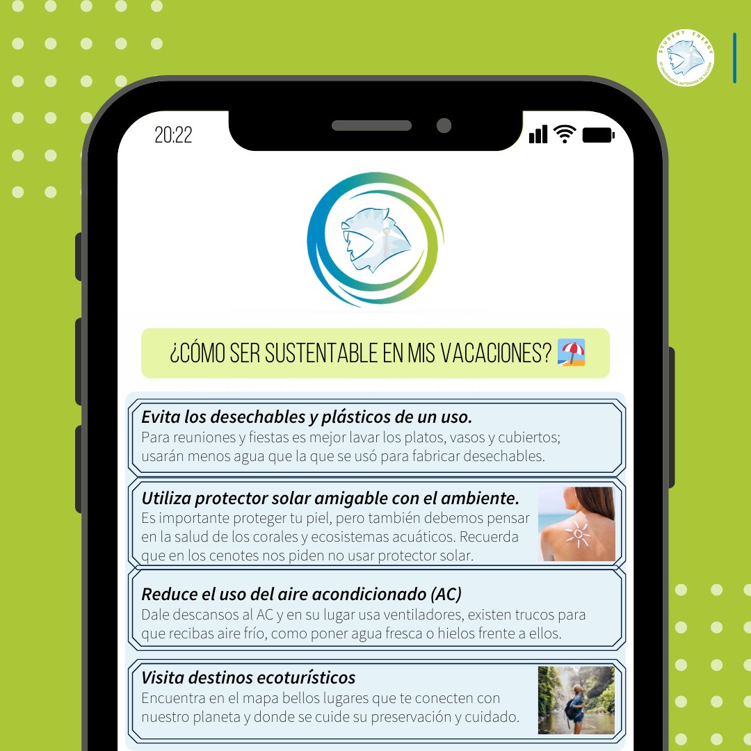 SEatUADY's tweet photo. "El que busca, encuentra"🕵️ y tú te acabas de encontrar algunos consejos para disfrutar de las vacaciones de verano cuidando a nuestro planeta🌎🫂
No olvides que existen muchas más formas de lograr un cambio y tratar de revertir los efectos del cambio climático🌱 https://t.co/mFu6Ogv6Bg