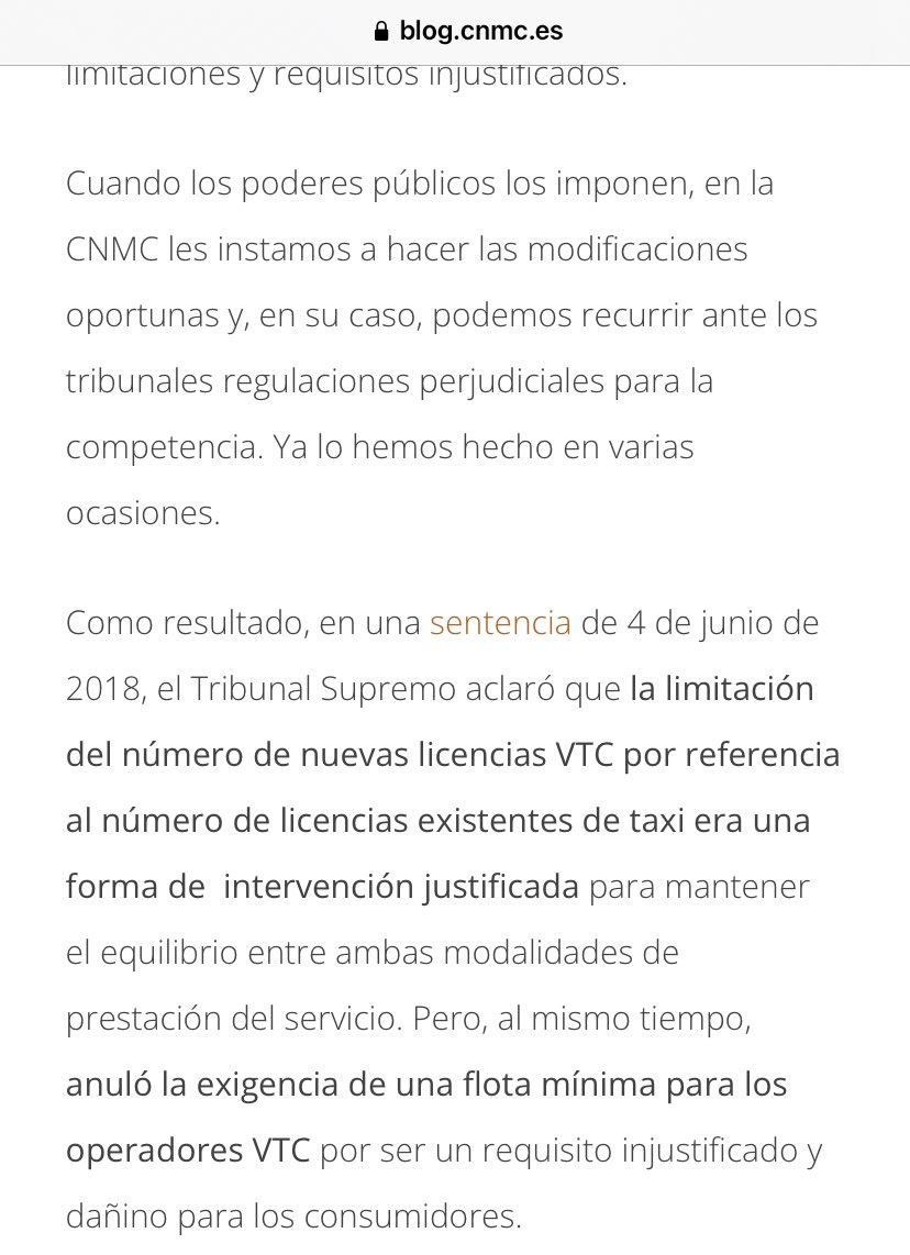 Qué manera más extraña tiene la <a href="/CNMC_ES/">CNMC</a> de expresarse.
Era mucho más sencillo decir "Los taxistas de la <a href="/FPtaxiMadrid/">Federación Profesional Taxi Madrid</a> nos pegaron un revolcón el 4 de junio de 2018".
Y encima presumen de "quitar la flota mínima" para finalmente tener 3 o 4 macroflotas 🤦🏻‍♂️