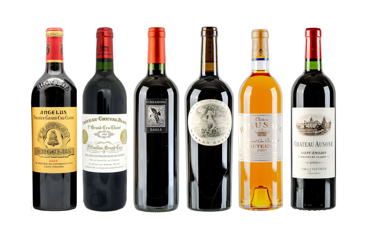 5 International Bordeaux styled wines with 100-points from Robert Parker’s Wine Advocate: Angélus, Ausone, Cheval-Blanc, Harlan Estate Napa Valley Red, Screaming Eagle. The Rieussec Sauternes 2001 received 100 points from Wine Spectator ! Register now on straussart.co.za