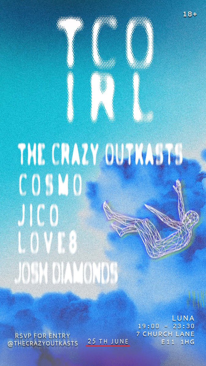 TCODANK's tweet photo. TCO // IRL SHOW 
SATURDAY 25TH 
7:00PM - LATE 
FREE ENTRY
LUNA IN LEYTONSTONE

MESSAGE ME TO RSVP 💚 https://t.co/RHPYtKuu0e