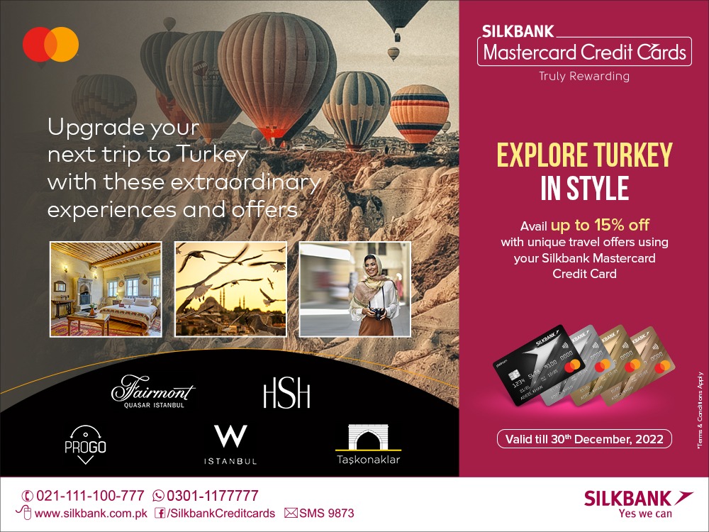 SilkbankLimited's tweet photo. Upgrade your next trip to Turkey with these extraordinary experience and offers!
Avail 15% discount and other complimentary services at lavish hotels in Turkey using your Silkbank Mastercard Credit Card.
#Silkbank #silkbankmastercardcreditcards #TrulyRewarding #turkeytravel https://t.co/Ax51tBxsv9