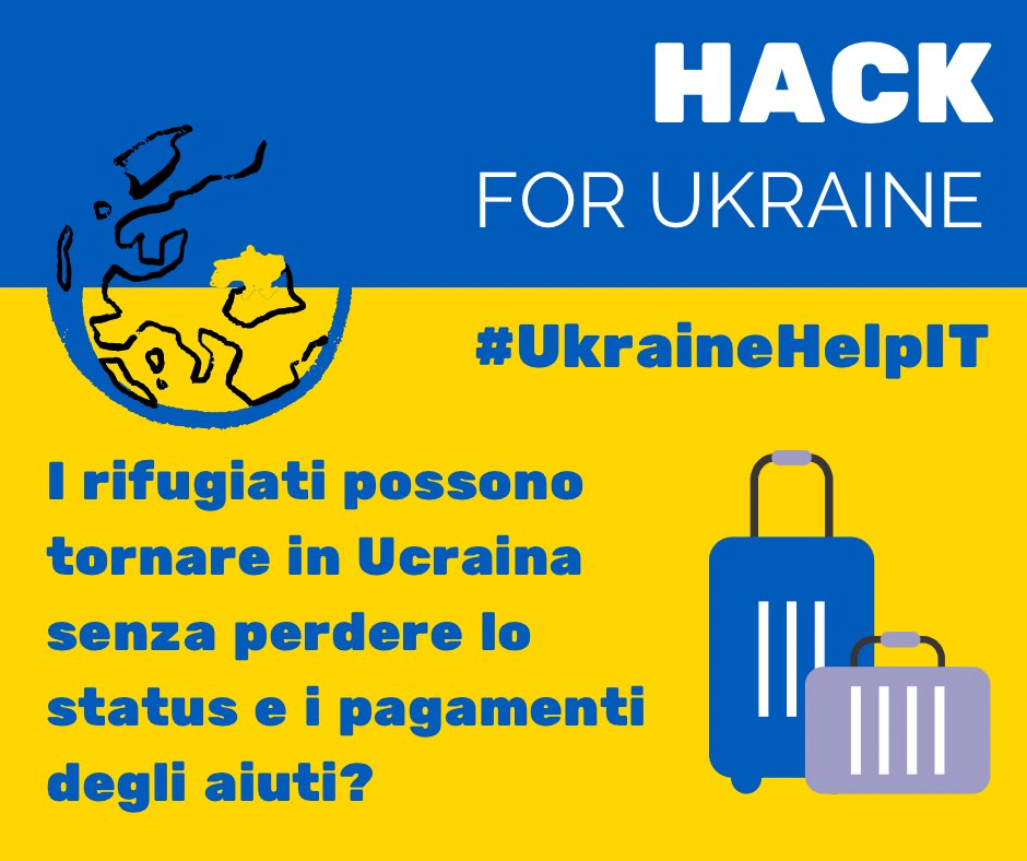 UkraineHelpIT's tweet image. I rifugiati possono tornare in Ucraina senza perdere lo status e i pagamenti degli aiuti? La risposta qui:
ukrainehelp.emergenzehack.info/issues/858/

#ukrainehelpit