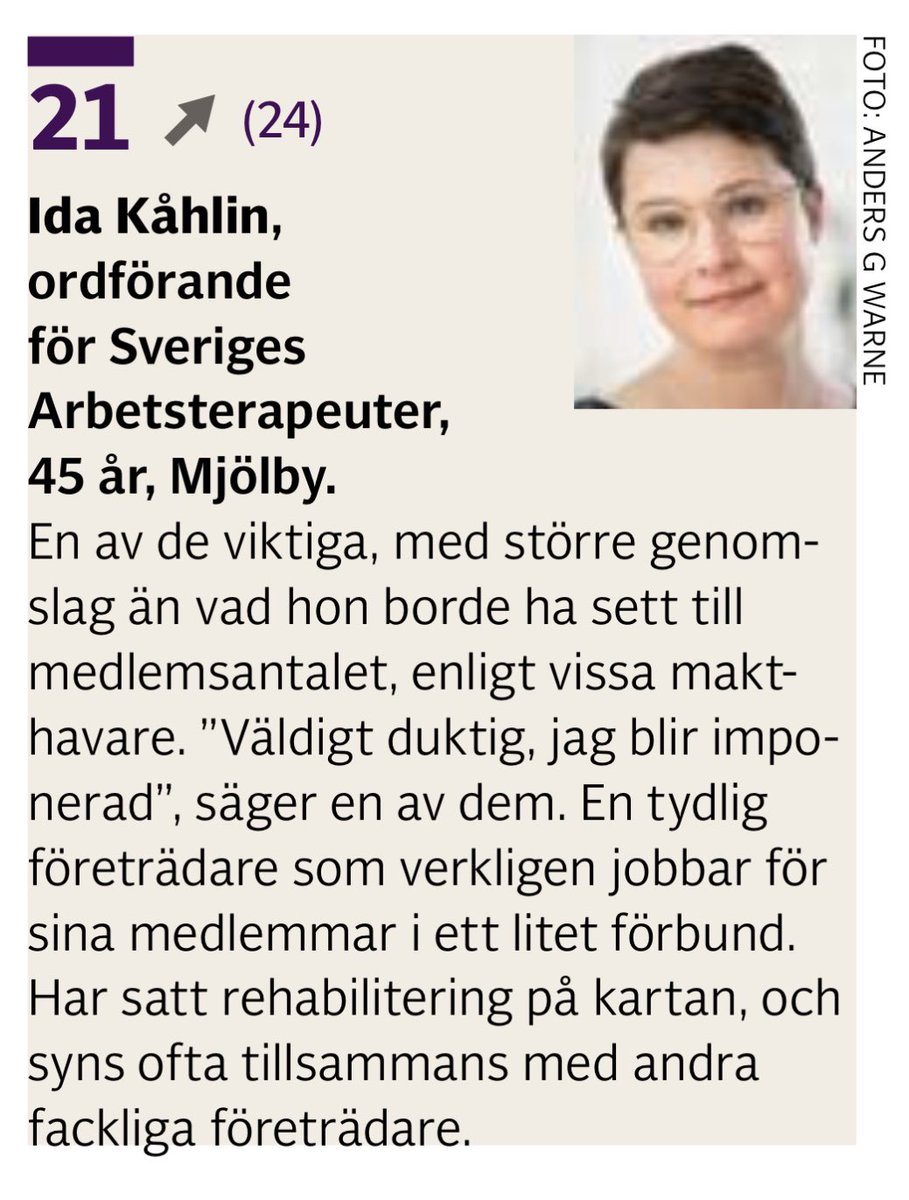 Otroligt stolt o glad över att i år inta plats nr 21 på <a href="/dagensmedicin/">Dagens Medicin</a> lista över de hundra främsta makthavarna, omringad av så många fantastiska kollegor och samverkanspartners inom svensk hälso- och sjukvård. 🧡
Läs hela listan: dagensmedicin.se/om/maktlistan/
#svmed #vardpol #funkpol