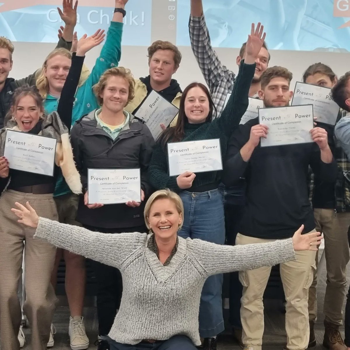 helloverity's tweet image. Final session of my #presentwithpower course yesterday was such fun! This is the 7th year I've run the @stellenboschuni Winter School for 4th year Wine Sciences students and it never fails to make me smile. Especially when students share their takeaway moments 🥰