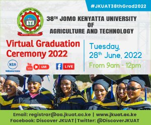 DiscoverJKUAT's tweet photo. The countdown begins. Join us as we celebrate the #JKUAT38thGrad class on Tuesday 28th June, 8.00-11:00am. We will be live on YouTube, Facebook, and KTN Home. To the graduands, We are immensely proud of you! ^DP https://t.co/1UegMCn02r