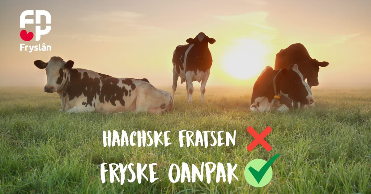 🍀 𝗙𝗼𝗮𝗿 𝗱𝗲 𝘀𝘁𝗶𝗺 𝗳𝗮𝗻 𝗙𝗿𝘆𝘀𝗹𝗮̂𝗻! 🐄

#THÚS #Thúsynfryslân 

#boerenprotest