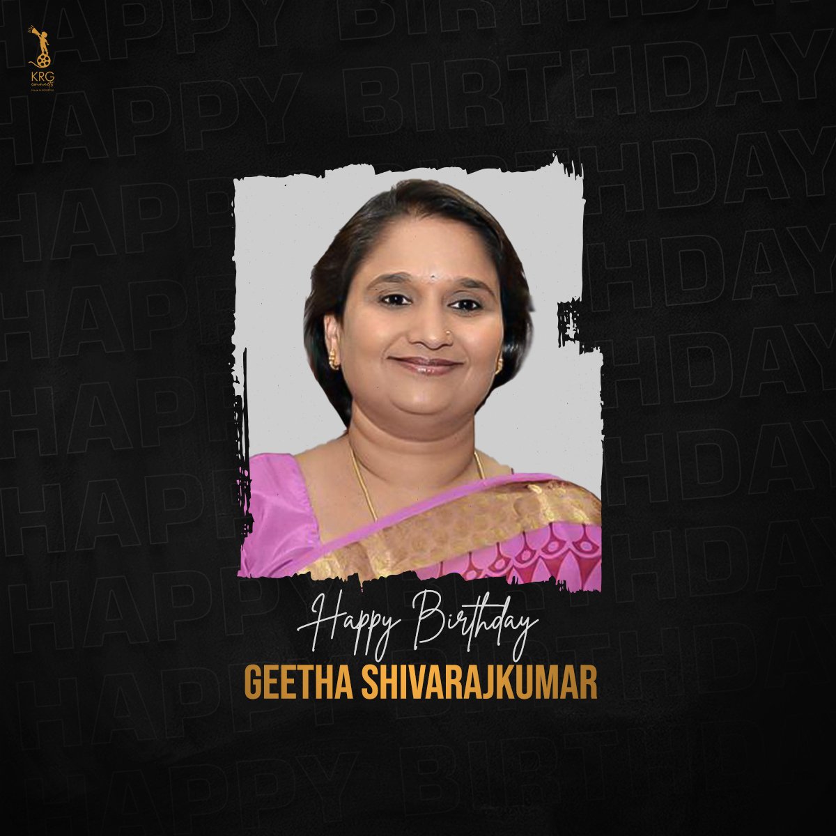 KRG Connects and @KRG_Studios wishes #GeethaShivarajkumar Ma'am A Very Happy Birthday!😊

#HBDGeethaShivarajkumar

@Karthik1423 @yogigraj #Likithareddyneel @NarenDon