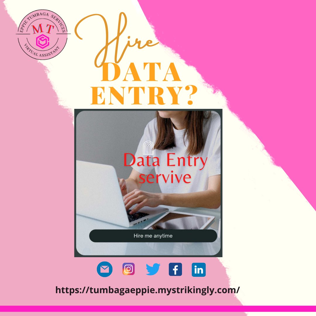ma_eppie's tweet image. Hire Me as Work From Home Data Entry
😊😊

As a Virtual Assistant, I offer:
Data Entry Services
• Data collection
• MS Office

I&apos;m Eppie, your Substantive Virtual Assistant.
Contact me to find out how can I assist you.
My Portfolio: linktr.ee/eppietumbaga
#VirtualAssistant2022