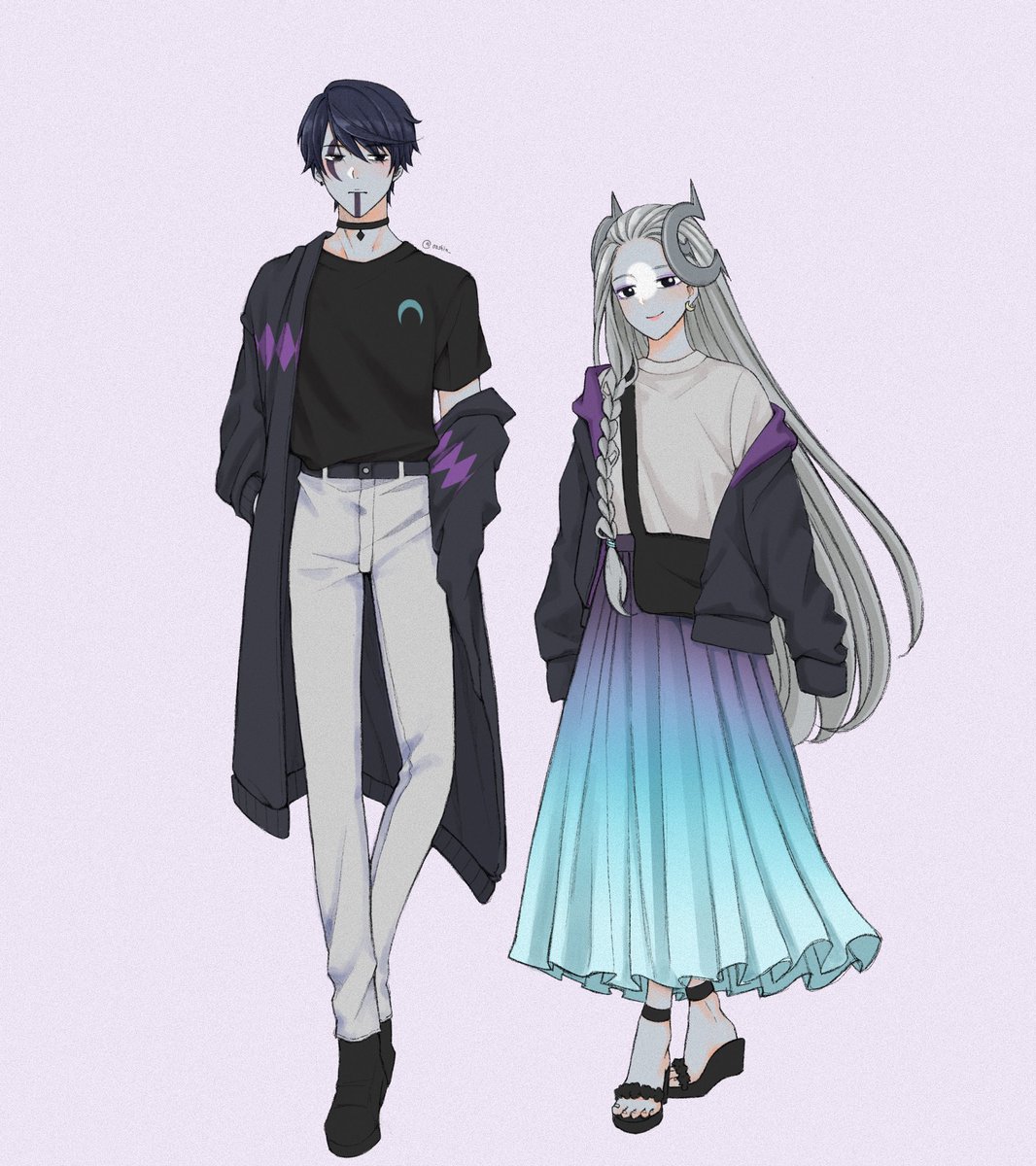 just a small practice TvT
have some Aphelios and his sis from league of legend in casual😋