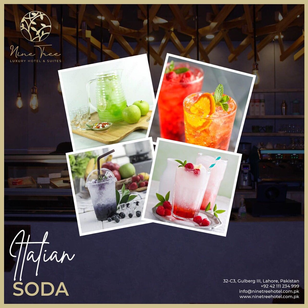 NineSuites's tweet image. SEASONAL FRESH JUICES 
Italian Soda
- Green Apple
- Peach
- Blueberry 
- Raspberry 
𝘍𝘰𝘳 𝘮𝘰𝘳𝘦 𝘪𝘯𝘧𝘰𝘳𝘮𝘢𝘵𝘪𝘰𝘯:
+92 42 111 234 999
+92 317 444 7700
𝘪𝘯𝘧𝘰@𝘯𝘪𝘯𝘦𝘵𝘳𝘦𝘦𝘩𝘰𝘵𝘦𝘭.𝘤𝘰𝘮.𝘱𝘬
𝘸𝘸𝘸.𝘯𝘪𝘯𝘦𝘵𝘳𝘦𝘦𝘩𝘰𝘵𝘦𝘭.𝘤𝘰𝘮.𝘱𝘬
#ninetree #ninetreehotel