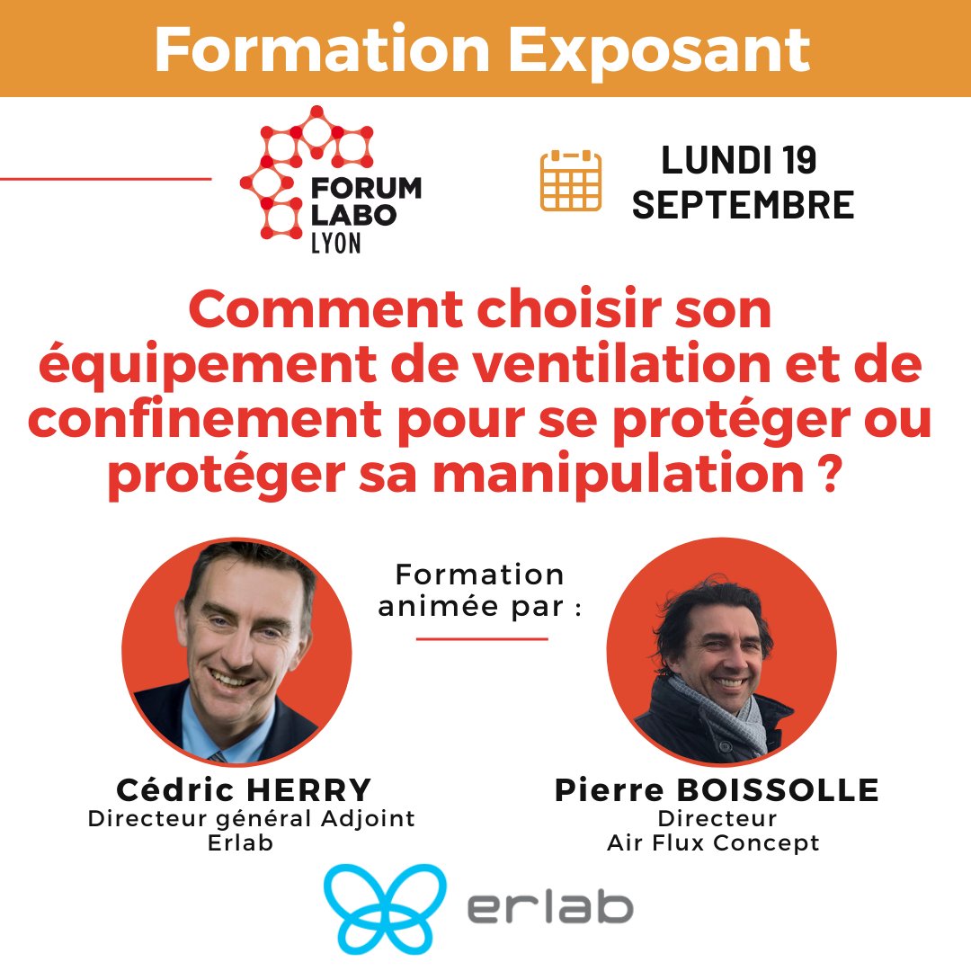 Cette conférence inventorie les équipements de laboratoire, rappelle leur rôle et les règles d’installation et de bon usage. 
Elle sera animée par :
✅ Cedric HERRY : Directeur général Adjoint Erlab
✅ Pierre BOISSOLLE : Air Flux Concept
Inscription : bit.ly/3sWvOu0