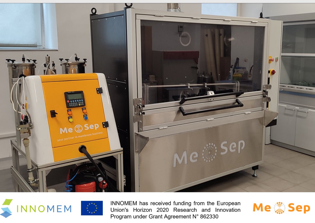 InnomemP's tweet photo. In the INNOMEM project, #MeSep is responsible for the development of pilot line for centrifugal potting of hollow fibre #membranes. Visit the Innomem website to discover more👉https://t.co/Kb5RkyaMZx https://t.co/lQsREI1f7v