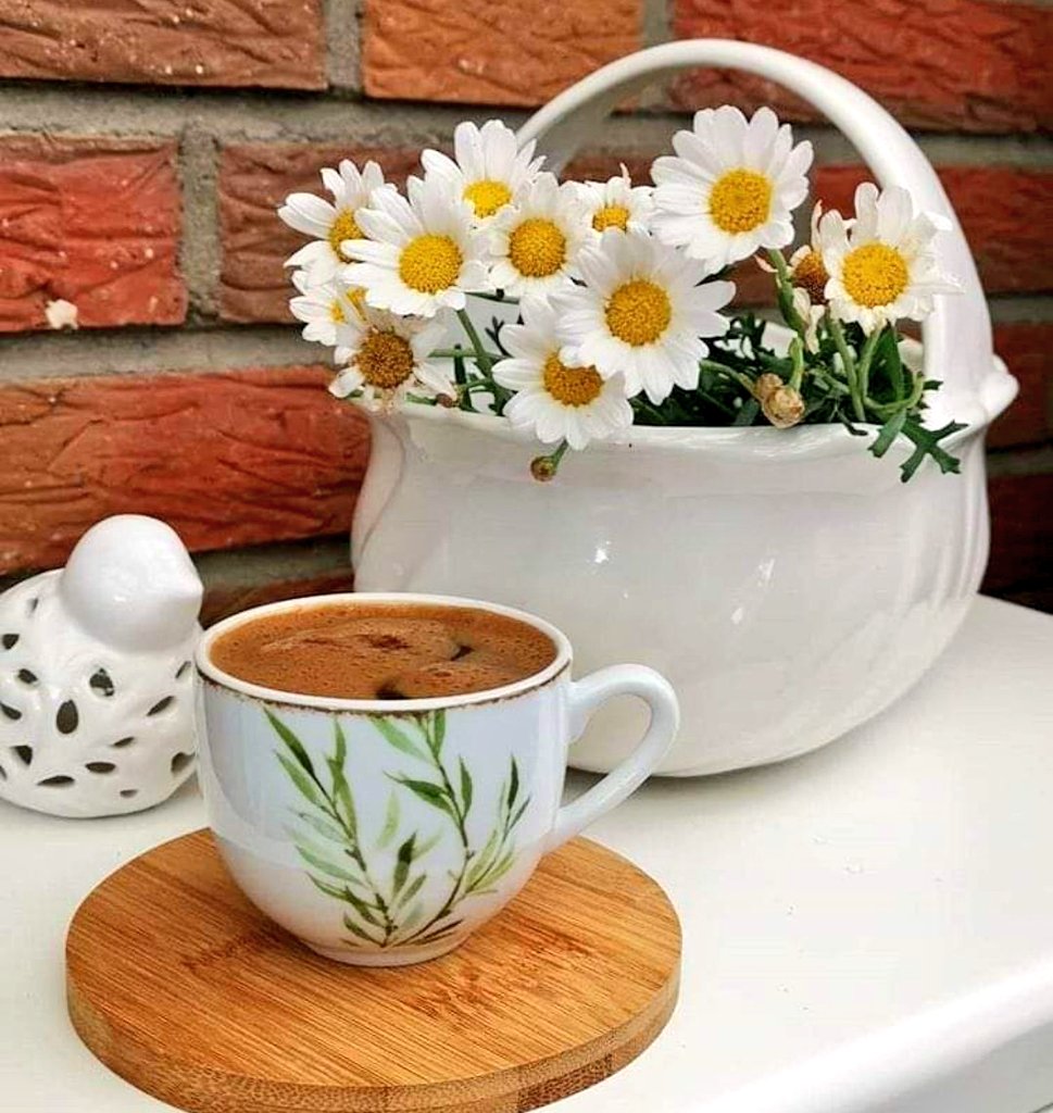 Две чашки кофе ромашки фото