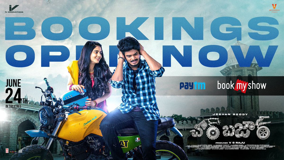 Bookings Open now for #Chorbazaar 🔥

Power-Packed Action Entertainer 
#ChorbazaarOnJune24 

Grab your tickets now!
🎟️ in.bookmyshow.com/hyderabad/movi… 

 🎟️ paytm.com/movies/chor-ba…

@ActorAkashPuri <a href="/gehna_sippy/">Gehna Sippy</a> <a href="/GeorgeReddyG1/">B.Jeevan Reddy</a> <a href="/IVProductions_/">I V Productions</a> @uv_creations <a href="/LahariMusic/">Lahari Music</a> <a href="/primeshowfilms/">Primeshowfilms</a>