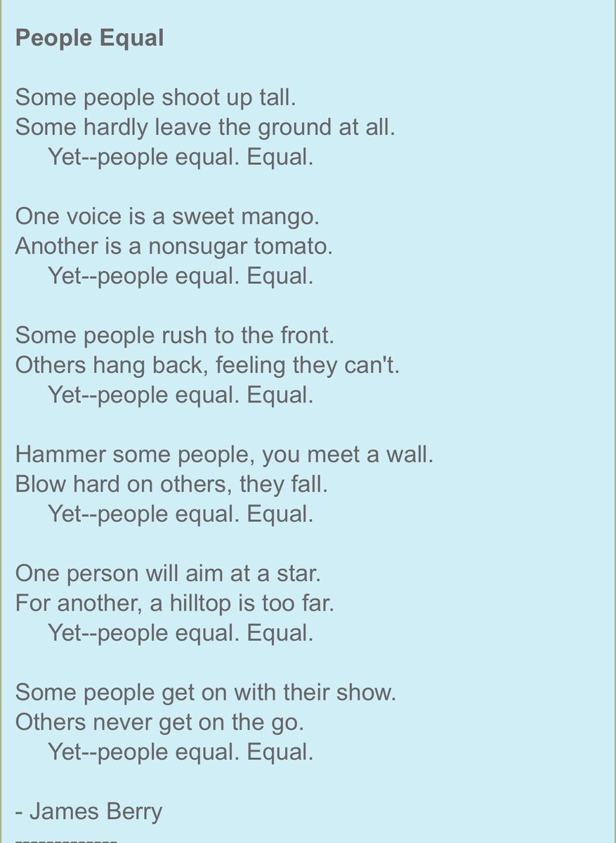 GrahamFryatt's tweet photo. On #WindrushDay a poem by #JamesBerry which we should all use as our Daily Mantra - especially those in ‘Positions of Power’ !! #ThoughtForTheDay #thoughtoftheday #poem #reset #regroove #mantra #prickthebubbleofpomposity https://t.co/R1NNLc0K1B