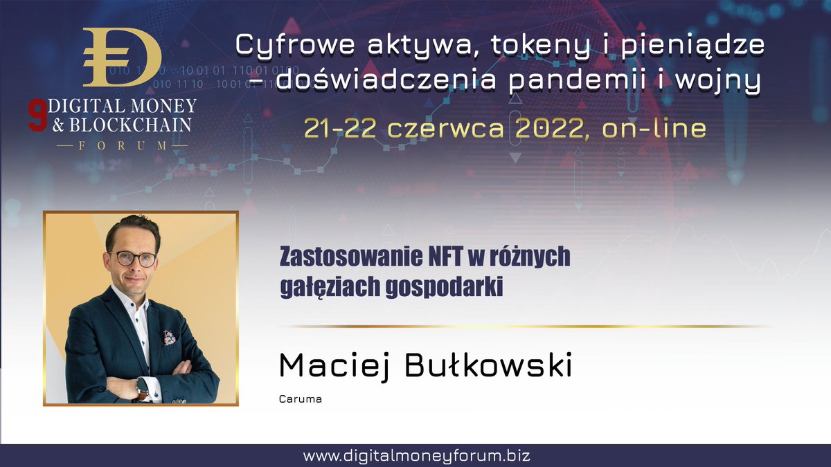 This year we will continue to be very active!🚩We invite you to the conference - Digital Money &amp; Blockchain. <a href="/MaciekBulkowski/">Maciek</a> will present - "Using NFT in various sectors of the economy" today at 11:50 AM. We are a partner and sponsor of this conference
👉 digitalmoneyforum.biz