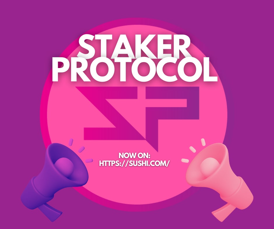 StakerProtocol's tweet photo. @SushiSwap Staker Protocol is now officially on SUSHI SWAP!

https://t.co/S4ftak1qof https://t.co/Y8HuMaHC4o https://t.co/n7s1q7Y4sb