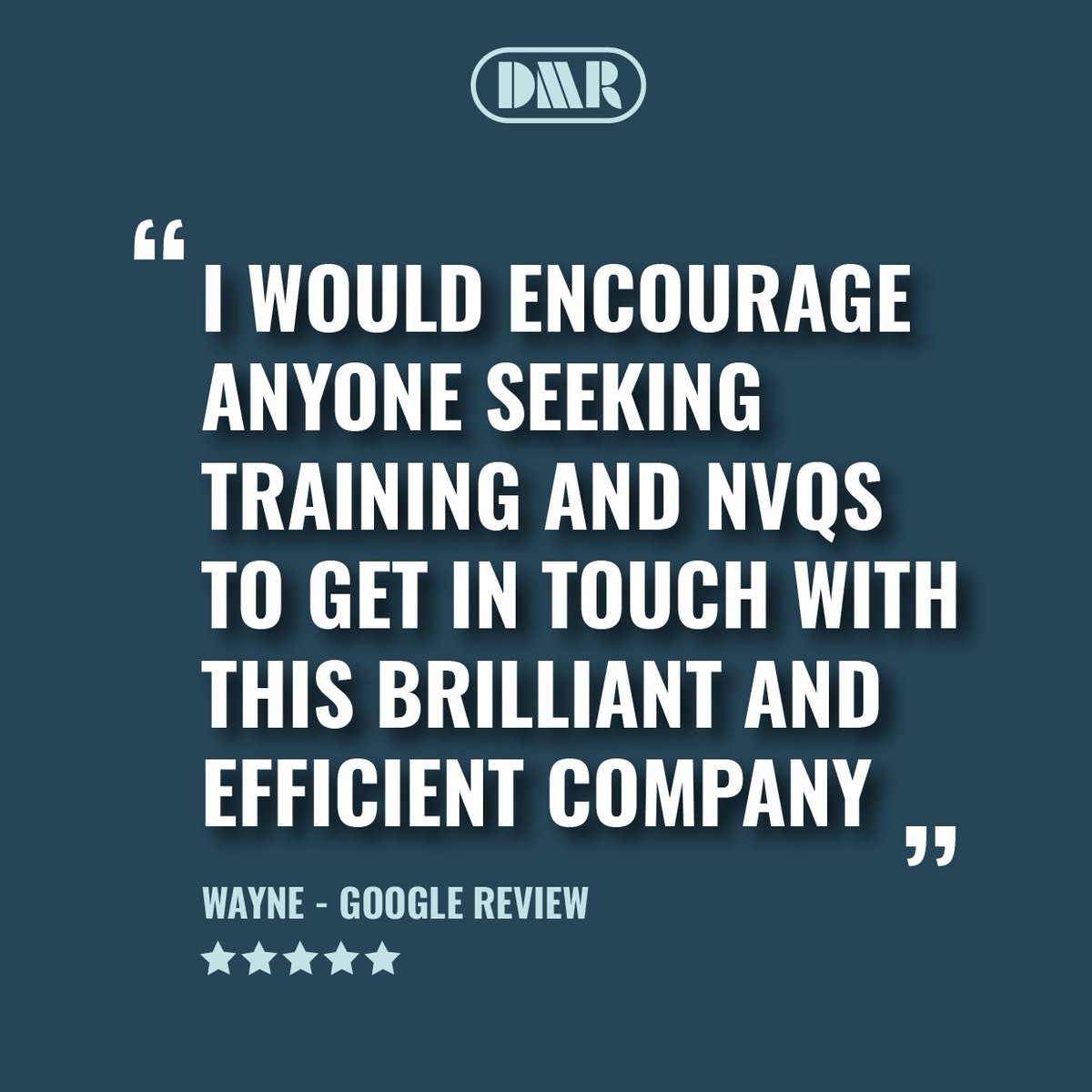 DMRTraining's tweet photo. Brag post confession but we relish labels like "brilliant and efficient company". π
Cheers for the kind words Wayne, and congrats on gaining your NVQ πΎ
#GoogleReview #Brilliant #Effiecient https://t.co/rGmL40PJzf