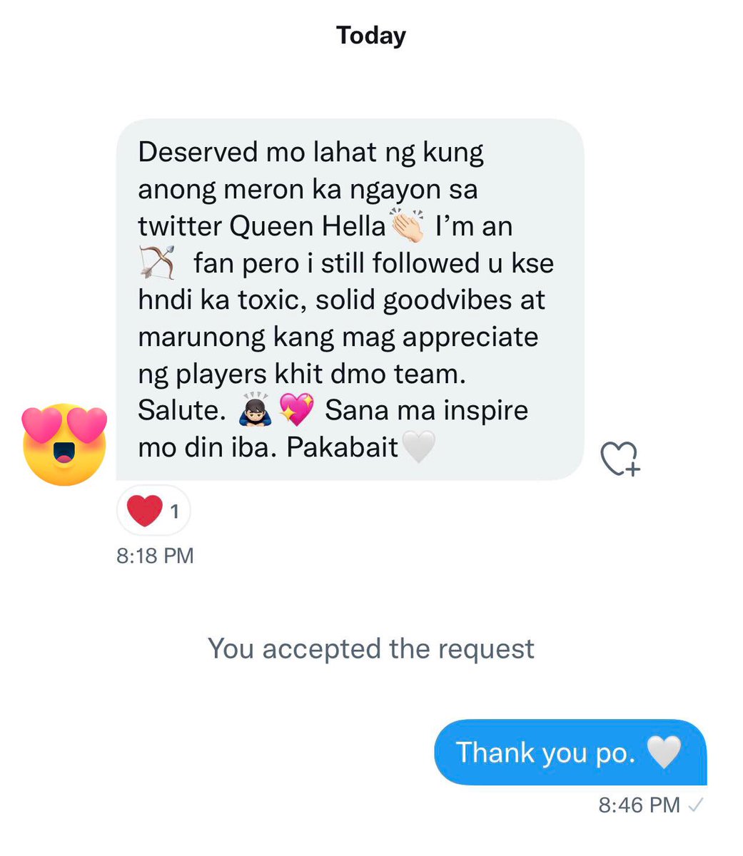 QueenHellaxx's tweet photo. Taraaaayyy oh!! Sarap pala sa feeling makareceive ng message na ganito, usually ksi death threats nakukuha kong message. ๐ areeeeeng!!! ๐ค #ConfidentlyBeautifulWithAHeart https://t.co/pnqAgQ7w7r