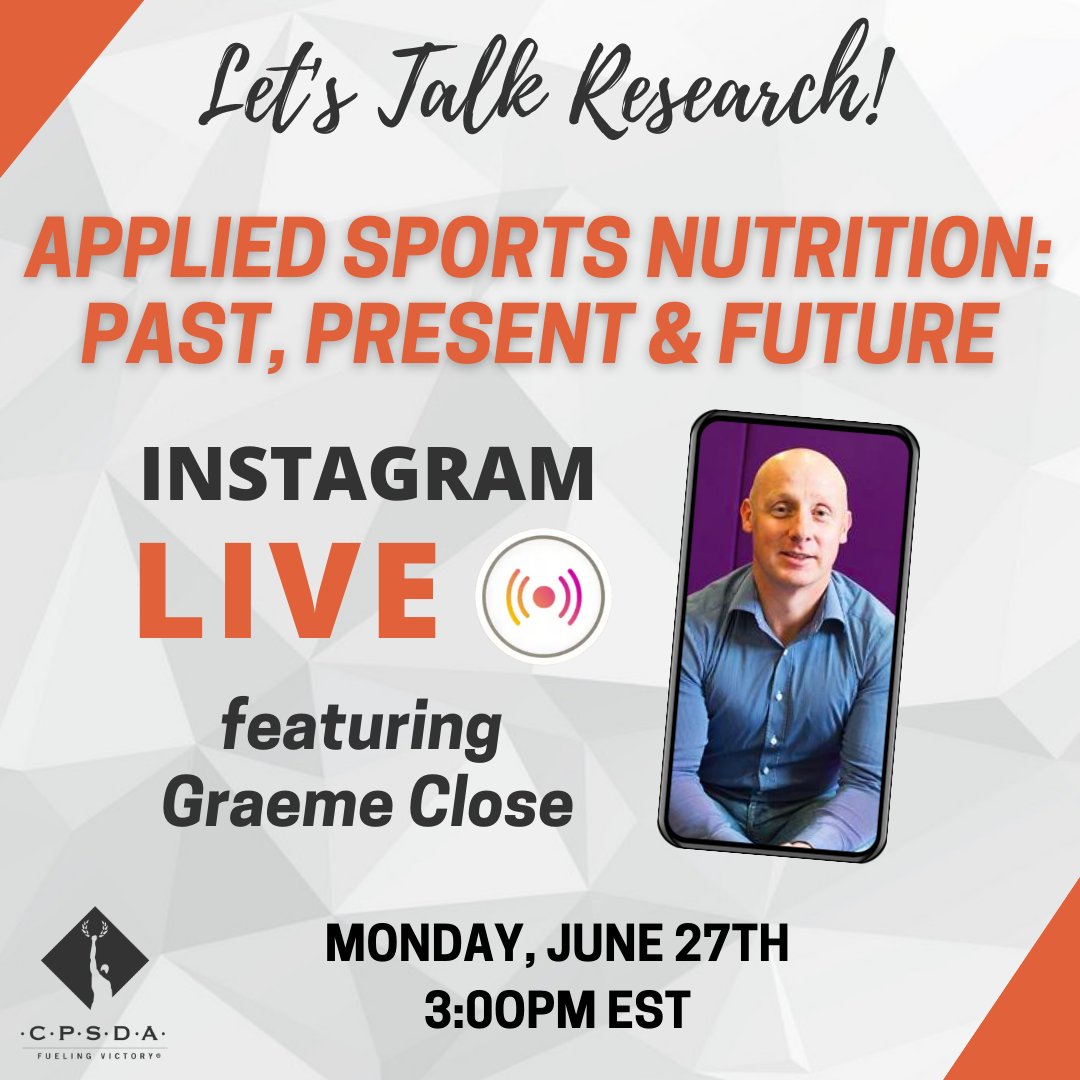 Happening Monday, a conversation with Professor Graeme Close. 

Mark your calendar and head over to our Instagram to tune in as we discuss Applied Sports Nutrition: Past, Present &amp; Future with <a href="/close_nutrition/">Prof Graeme L. Close</a>!