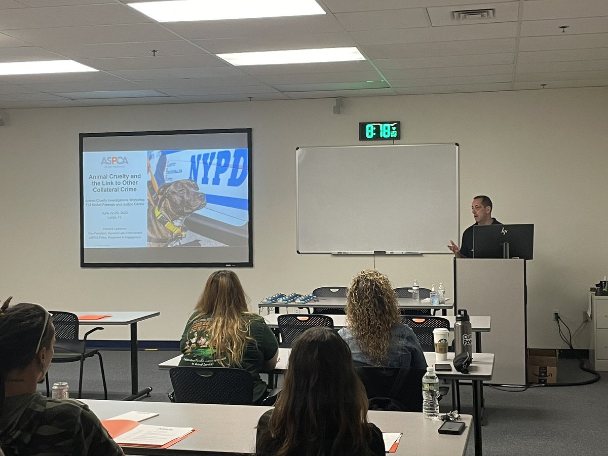Good morning! We are so excited to partner with the <a href="/nfstc/">NFSTC@FIU</a> doing a FREE 2-day workshop on Animal Cruelty for our animal control and law enforcement partners. <a href="/ASPCA/">ASPCA</a> #WeAreTheirVoice Our VP of Human Law Enforcement kicks us off!