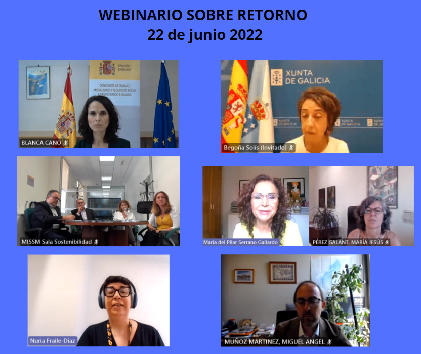 ConsejeriaTraUK's tweet photo. Muchas gracias a todos los ponentes de @empleo_SEPE, @generalitat, @Xunta, @ComunidadMadrid y participantes del Webinario sobre #Retono organizado por la Consejería de Trabajo, Migraciones y Seguridad Social en Reino Unido.
@ConsejeriaTraUK https://t.co/QsifEXROcC