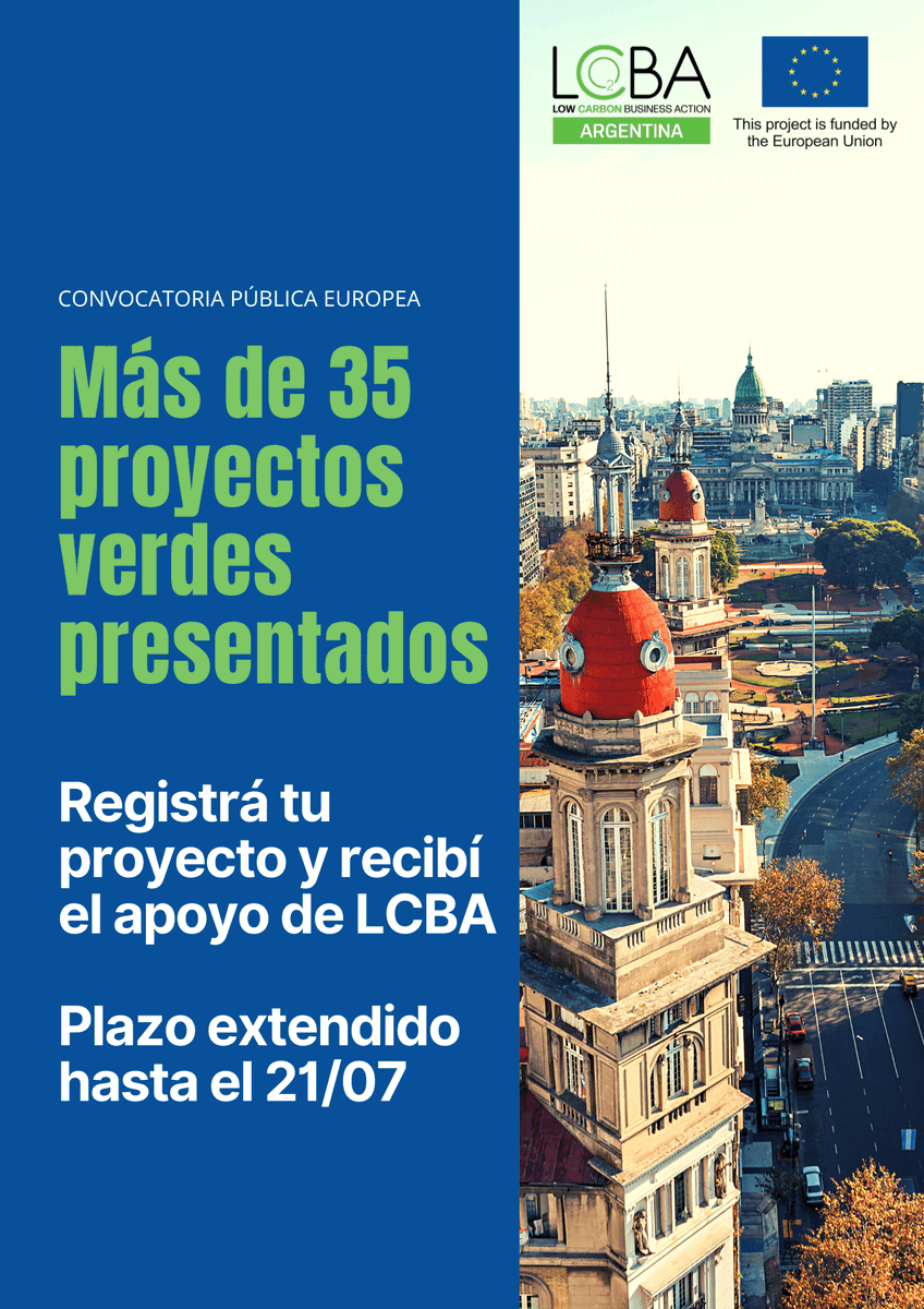 📢Se amplía el plazo de la convocatoria de la Unión Europea para proyectos sustentables en Argentina

No te pierdas la oportunidad de presentar tu proyecto de economía circular, eficiencia energética, renovables o descarbonización

📌Plazo: 21/07/22
Info👇
latam.lowcarbonbusinessaction.com/convocatoria-p…
