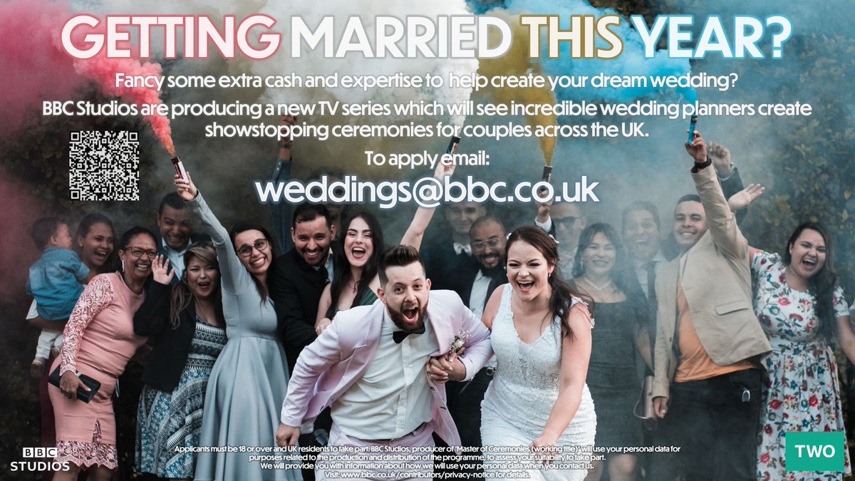<a href="/TV_Casting_Hub/">TV Casting Hub</a> Hello! 👋

I'd love a RT if possible please!

I'm looking to hear from fun and diverse UK couples who are marrying soon and would like to take part in an exciting new series for the BBC! ❤️

#Casting #Couples #Love #Marriage #Wedding #TV