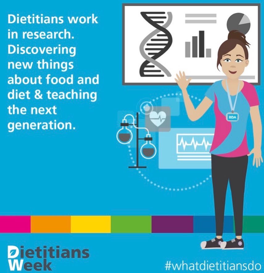 MeganBridger2's tweet photo. Where can dietitian’s work? 
I have worked as:
- A Band 5 Acute Dietitian
-A Band 6 Specialist Community Dietitian 
- A Sports Dietitian 

Now I’m an assistant lecturer hoping to shape &amp; inspire the future of the profession @BDA_Dietitians #DW2022 #WhatDietitiansDo https://t.co/pcRxGfDrAo