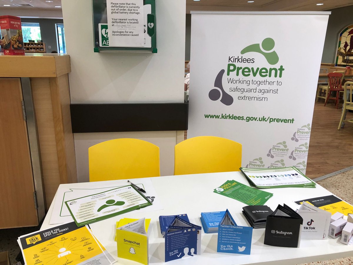 As part of #safeguarding week our #Prevent engagement team are all set up and ready to chat about how to stay safe #online, thanks to the Community Champions at Morrison’s for hosting us