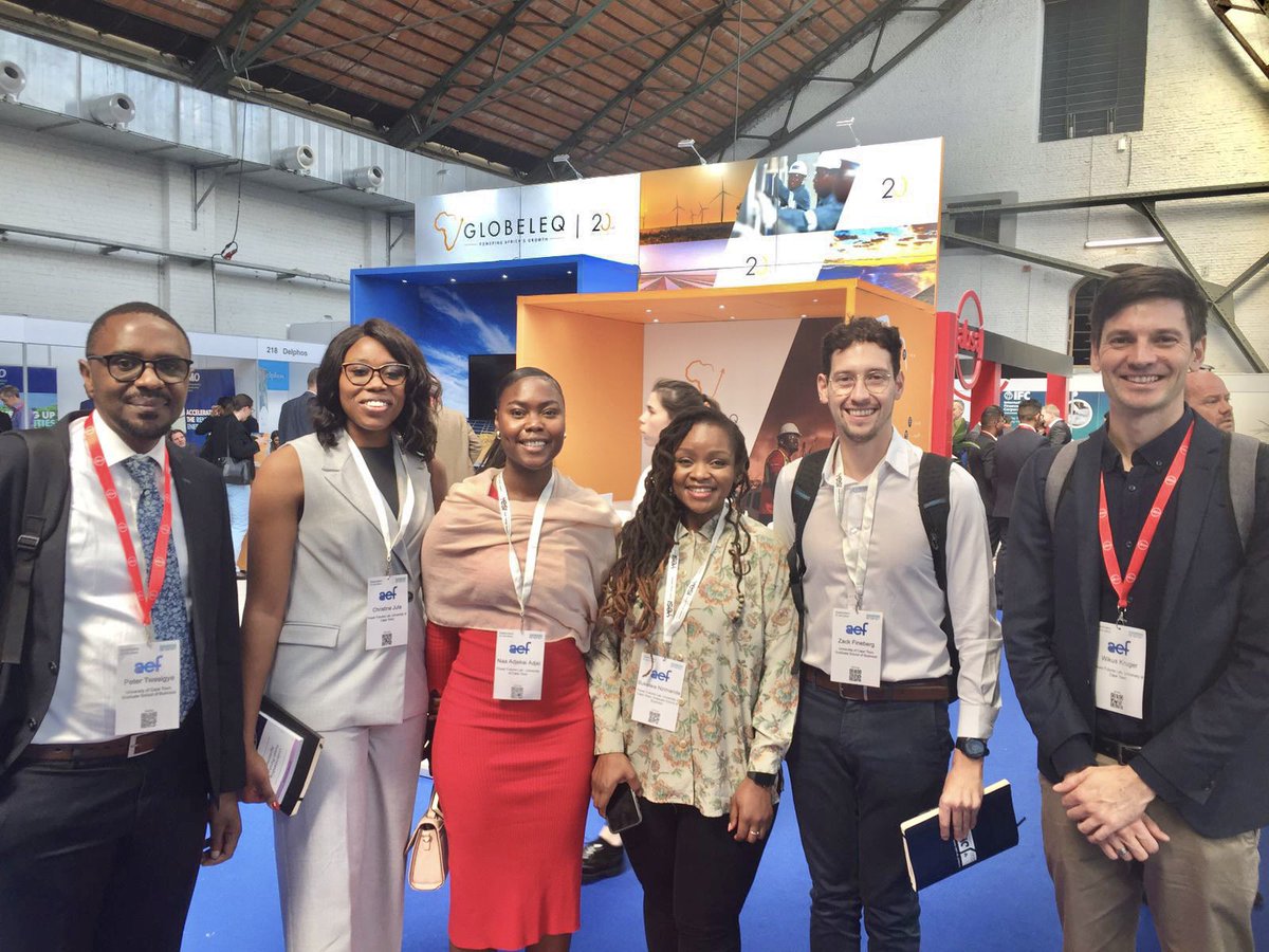 PowerFuturesLab's tweet photo. The #PowerFutures Lab Team on Day 2 of the #AfricaEnergyForum. This afternoon PhD Candidate Bukelwa Nzimande will be part of a panel on perspectives of tomorrow’s innovators and energy sector leaders. #YESlets #YESaef #AEF2022 https://t.co/ZBP8FeFF1k