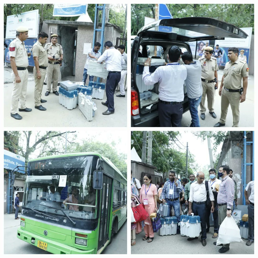 CeodelhiOffice's tweet photo. Movement of polling parties and security arrangements.Dispatch of Polling Parties @ecisveep #byeelection2022 #rajindernagar #dispatch #pollingparties #security #police #pairamilitryforce #onevotecounts #govote #pollday #chalovotekarehum #chalovoterbanehum #NoVoterToBeLeftBehind https://t.co/ztGhC9SCbG